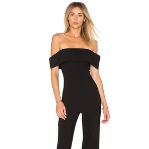 Revolve Aubrey Off Shoulder Jumpsuit in Black